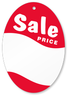 Oval white stock red ink No String