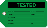 Tested Plastic Tags, Vinyl Inspection Tag