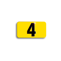 Character Black on Yellow "4" For Vertical Mounting Holder