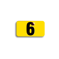 Character Black on Yellow "6" For Vertical Mounting Holder