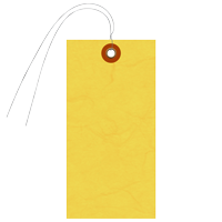 Yellow Tyvek Shipping Tag With Wire And Metal Eyelet