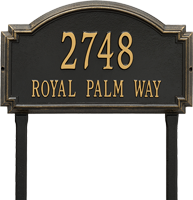 Williamsburg Estate Lawn Address Plaque, Two Lines