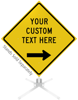 Custom Yellow Roll-Up Sign - Right Arrow