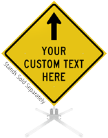 Custom Yellow Roll-Up Sign - Up Arrow