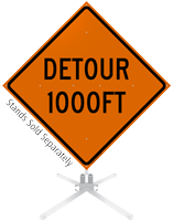 Detour 1000 Feet Roll-Up Sign, SKU: WM-0041