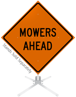 Mowers Ahead Roll-Up Sign
