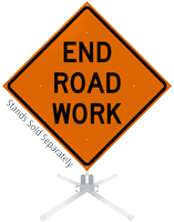 End Road Work Roll-Up Sign