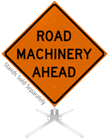 Road Machinery Ahead Roll-Up Sign