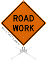 Road Work Roll-Up Sign