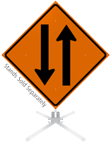 Two Way Traffic Symbol Roll-Up Sign