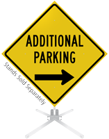 Additional Parking Right Arrow Roll-Up Sign