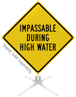 Impassable During High Water Roll-Up Sign
