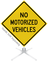 No Motorized Vehicles Roll-Up Sign