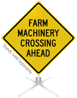 Farm Machinery Crossing Ahead Roll-Up Sign