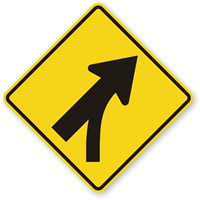 Entering Roadway Merge Right - Traffic Sign