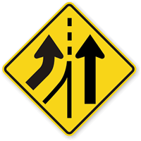 Left Added Lane (Symbol) - Traffic Sign