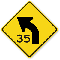 Left Curve Symbol   Custom Advisory Speed