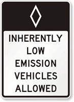 HOV Inherently Low Emission Vehicles Allowed Sign Symbol
