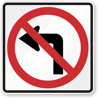 No Left Turn (Symbol) Traffic Sign