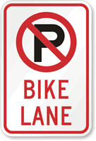 Bike Lane No Parking Sign Symbol