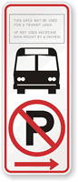 Right Arrow No Parking (Symbol) Sign