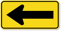 One Direction Left Arrow Sign - W1-6L, SKU: X-W1-6L