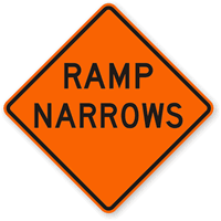 Ramp Narrows - Traffic Sign