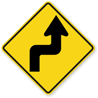 Right Reverse Sharp Turn Sign- Traffic Sign