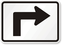Right Turn Symbol - Route Marker Sign