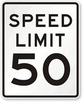 Speed Limit 50 For Traffic Sign