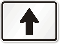 Straight Thru Traffic Sign Symbol