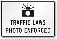 Traffic Laws Photo Enforced Sign with Camera Symbol