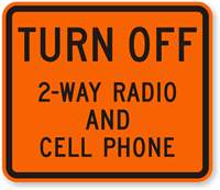 Turn Off 2 Way Radio And Cell Phone Sign