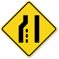 Left Lane Ends (Symbol) - Traffic Sign
