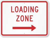 Loading Zone MUTCD Sign with Arrow