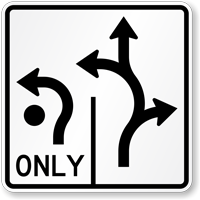 Advance Circular Intersection (Roundabout) Lane Control (2 Lanes) - D Style