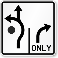 Advance Circular Intersection (Roundabout) Lane Control (2 Lanes) - G Style