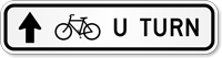 Bicycle U-Turn with Through Arrow