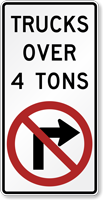 Trucks Over 4 Tons No Right Turn