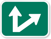 Straight Thru Angled Left Right Arrow Traffic Sign