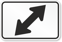 Two Directional Arrow Sign - MUTCD Compliant