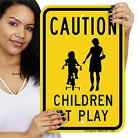 Caution, Kids at Play Sign