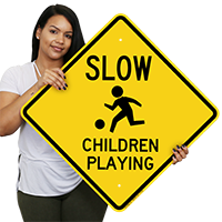 Children Playing Slow Drive Sign
