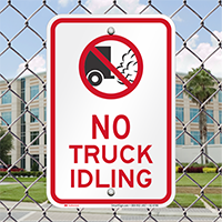 No Truck Idling On Driveway Signs
