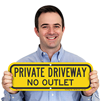 Private Driveway, No Outlet Signs