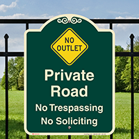 Private Road, No Outlet Symbol Signature Sign