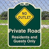 Private Road, Residents and Guests Signature Sign