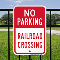 Railroad Crossing No Parking Signs