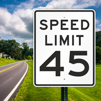 Speed Limit 45 Traffic Sign - R2-1-45, SKU: X-R2-1-45