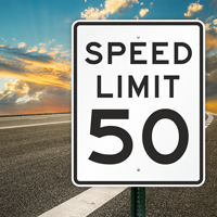 Speed Limit 50 Traffic Sign - R2-1-50, SKU: X-R2-1-50